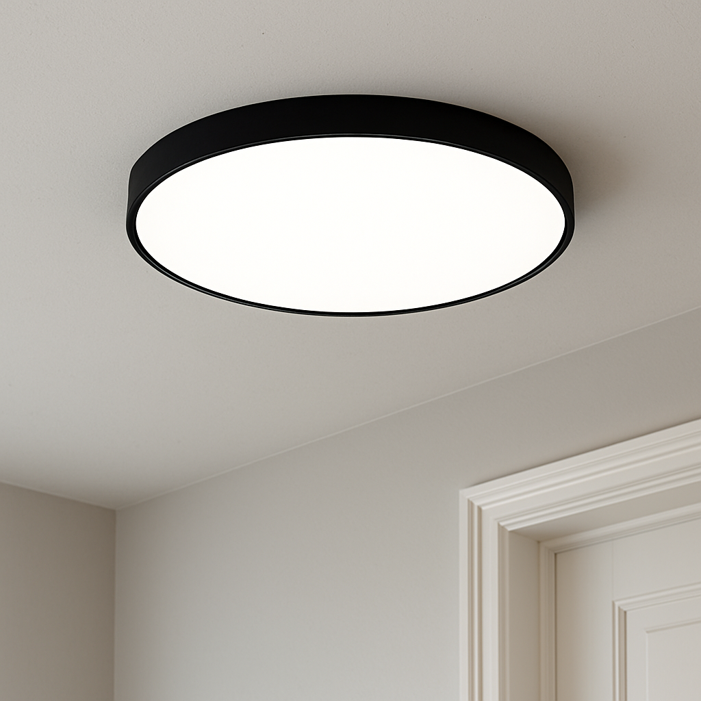 Modern Ceiling Light Ultra-Thin Black LED Fixture - Product showcase