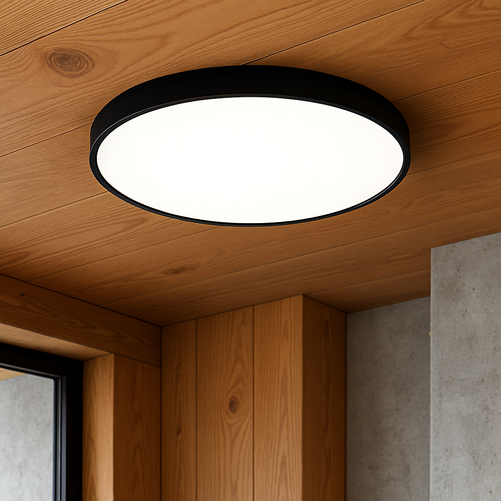 Modern Ceiling Light Ultra-Thin Black LED Fixture - Product example