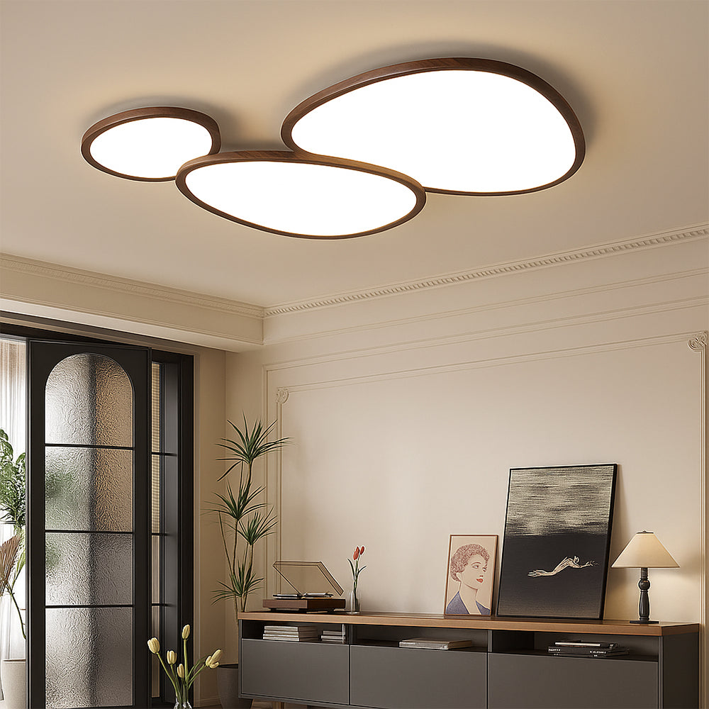 Modern Wooden Ceiling Light Ultra Thin Oval LED Panel - Product detail 4