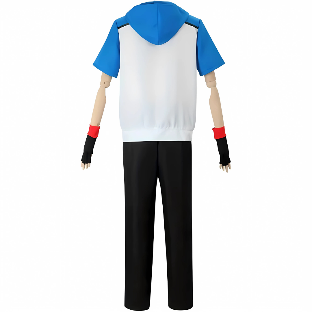 Anime Trainer Costume Set Blue White Short Sleeve Collection - Product example