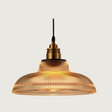 Vintage Glass Pendant Light  Ribbed Dome Shade - Product showcase