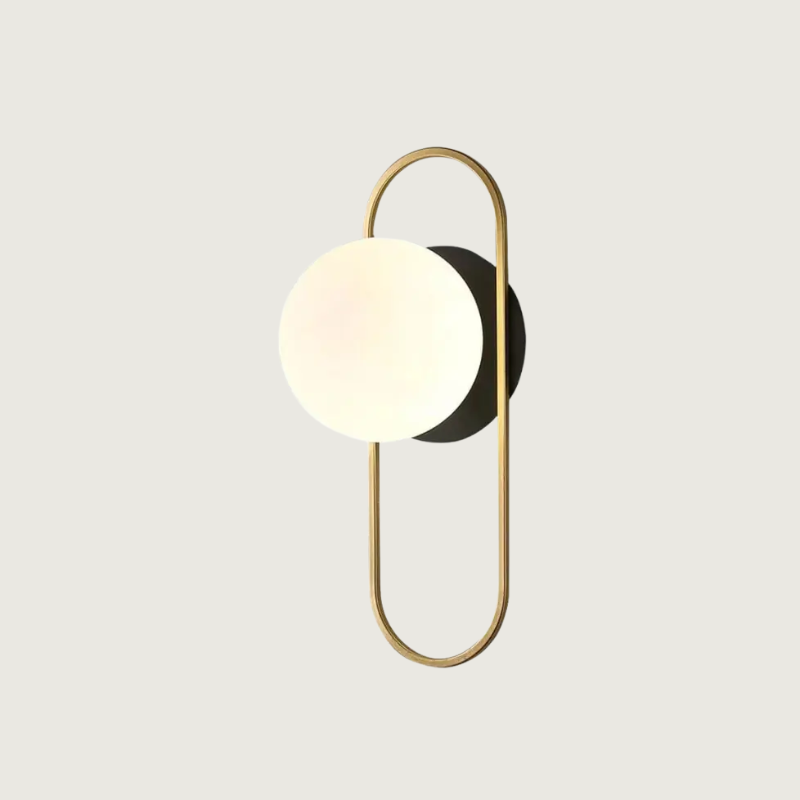 Modern Wall Sconce Brass Frame Globe Light - Product showcase