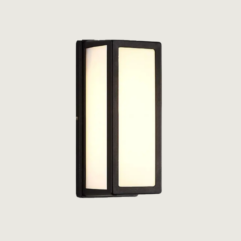 Modern Outdoor Wall Light Black Frame LED Sconce - Product showcase