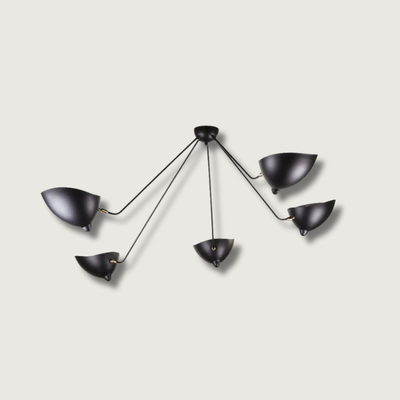 Modern Spider Ceiling Lamp 5-Arm Adjustable Metal Design - Product showcase