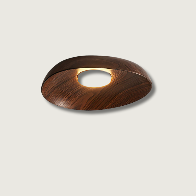 Modern Ceiling Light Curved Wood Texture Design - Product showcase