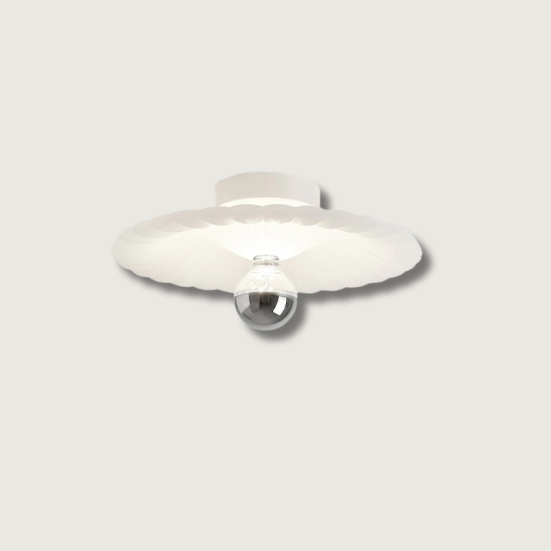 Modern Ceiling Light Pleated White Shade Design - Product showcase