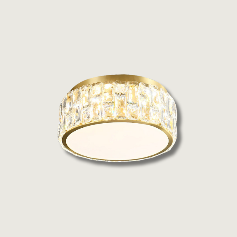 Crystal Ceiling Light Modern Gold Rim Design - Product showcase