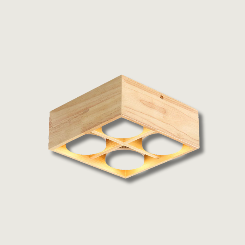Modern Wood Ceiling Light Square LED Panel Design - Product showcase