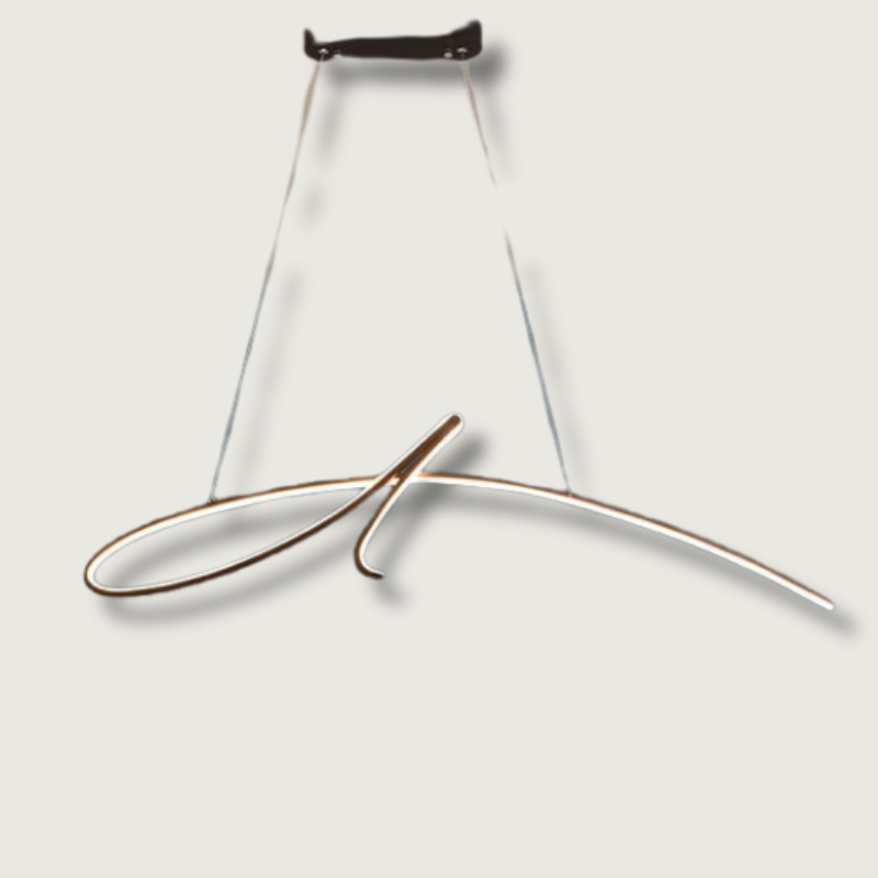 Modern LED Chandelier Curved Aluminum Design - Product showcase