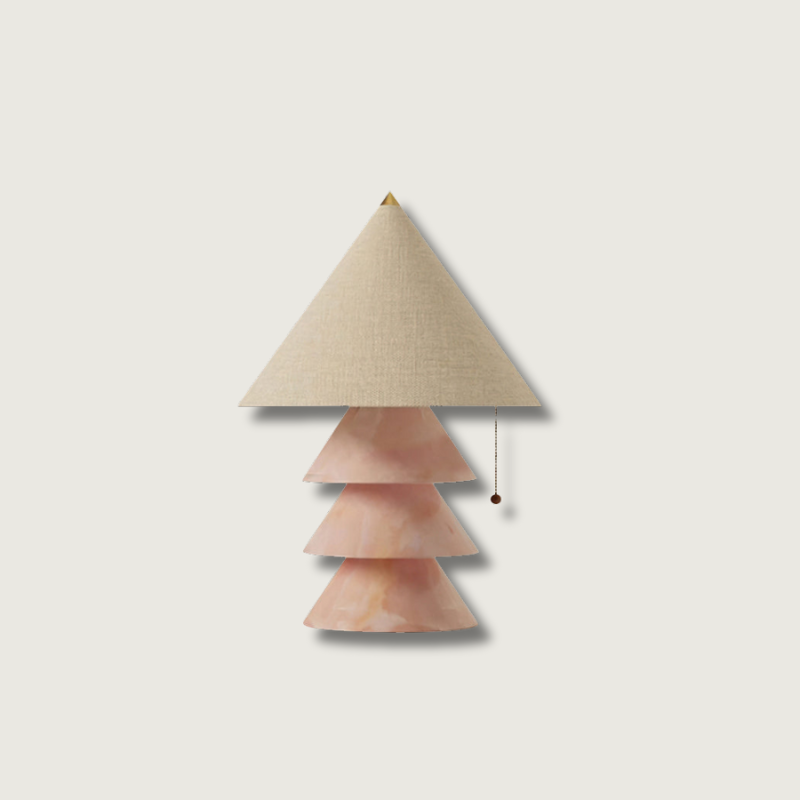 Marble Table Lamp Tiered Pyramid Design - Product showcase