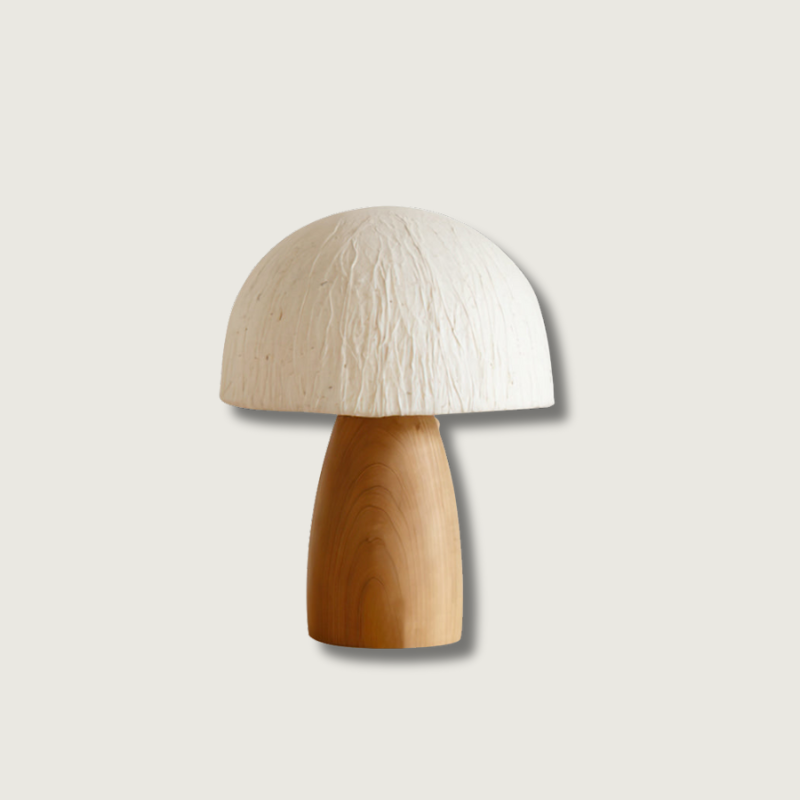 Minimalist Table Lamp Paper Shade Wood Base Design - Product showcase