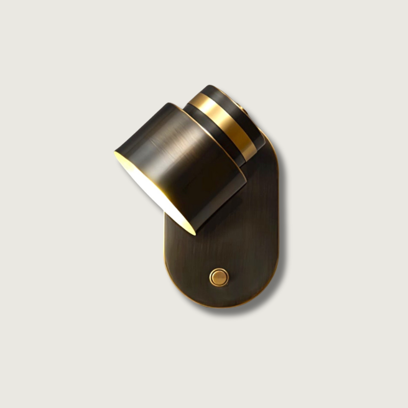 Modern Wall Sconce Black Aluminum With Gold Trim - Product showcase