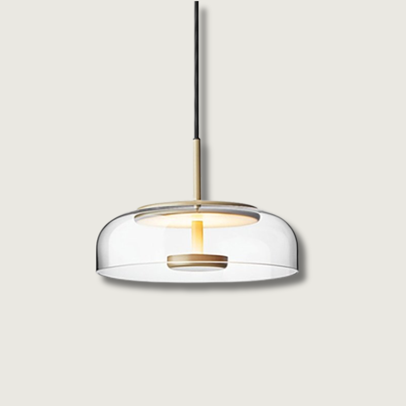 Modern LED Pendant Light Glass Stone Disc Design - Product showcase