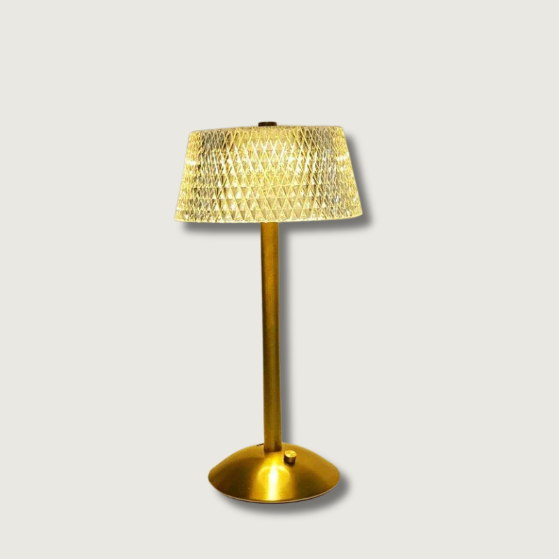 Crystal Table Lamp Diamond Pattern Glass Shade - Product showcase