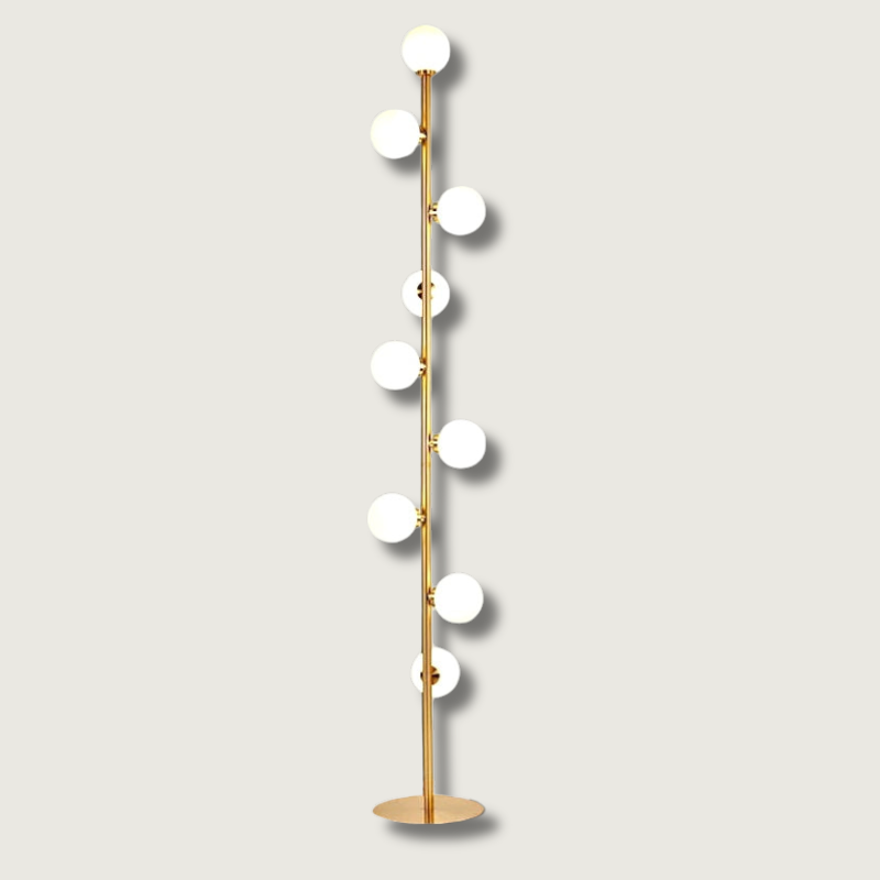 Modern Floor Lamp  Vertical Gold Spheres Design - Product showcase