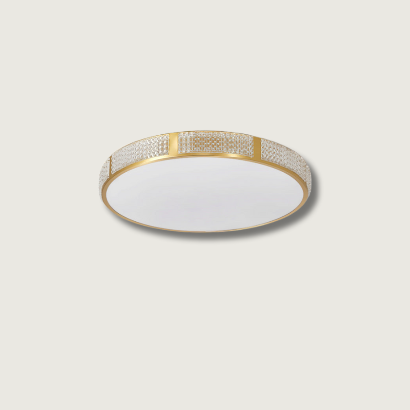 Modern Ceiling Light Crystal Brass Trim Design - Product showcase