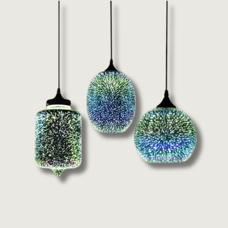 Modern Glass Pendant Light 3D Starlight Effect - Product showcase