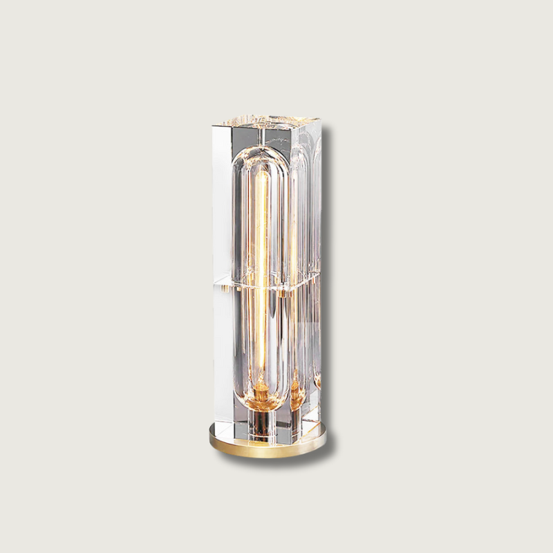 Crystal Table Lamp Modern Glass and Brass Design - Product showcase