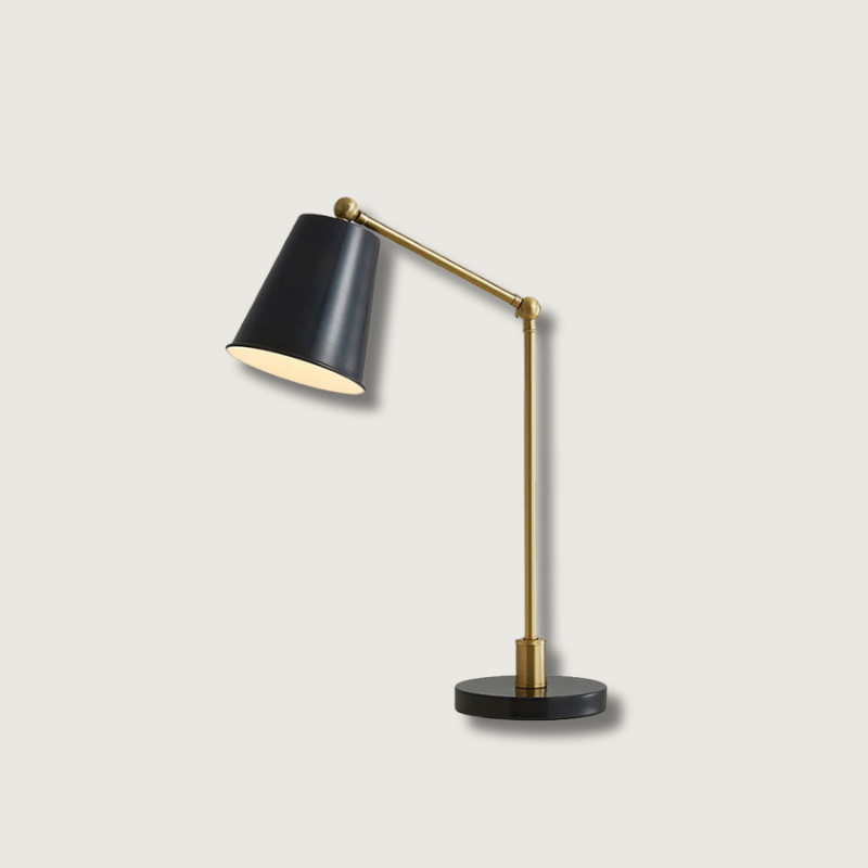 Modern Task Desk Lamp Brass and Black Metal Design - Product showcase
