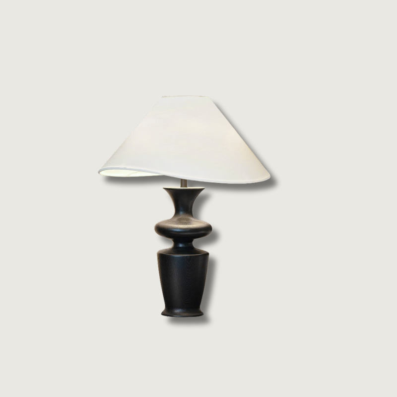 Modern Table Lamp Black Base White Shade Design - Product showcase