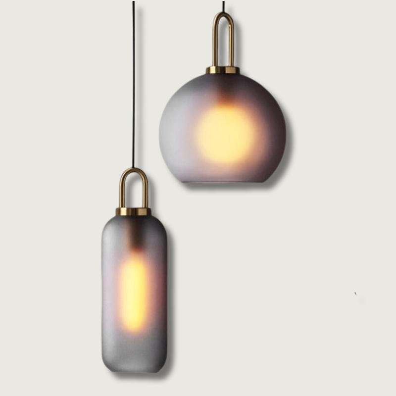 Modern Glass Pendant Light Frosted Globe Design - Product showcase