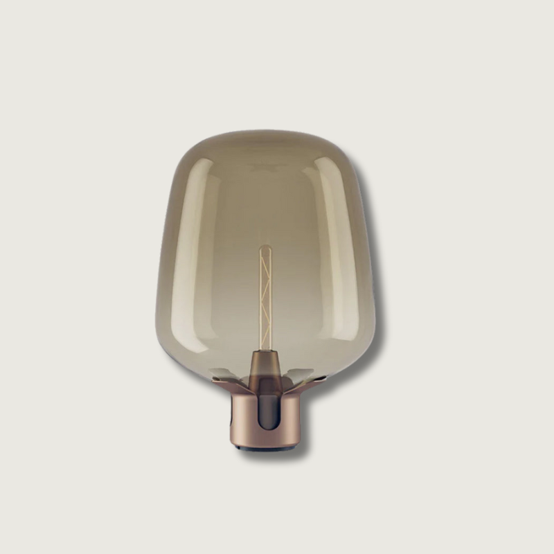 Modern Glass Table Lamp Smoke Dome LED Design - Product showcase