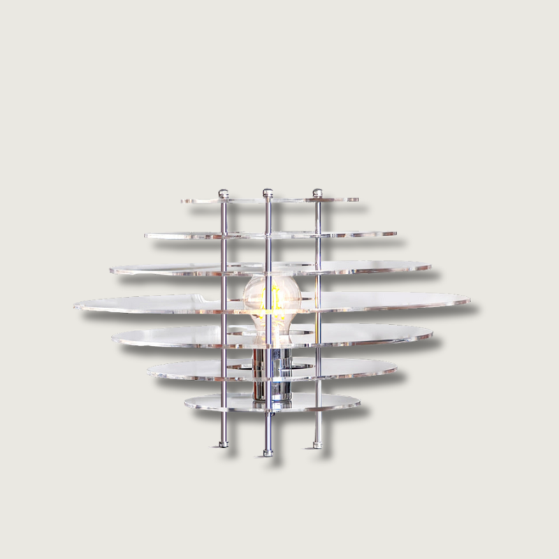 Modern Acrylic Table Lamp Chrome Layered Design - Product showcase