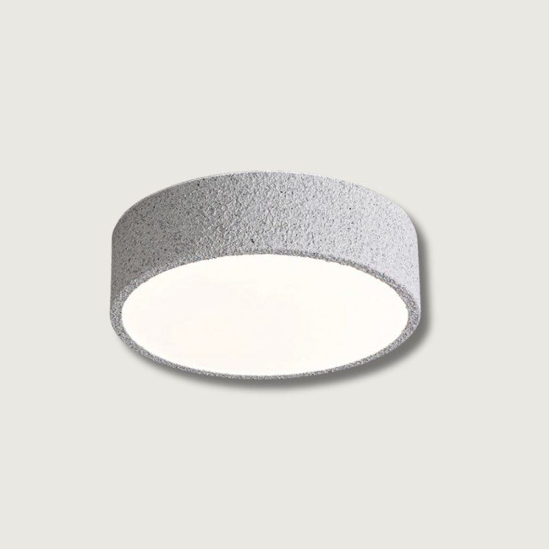 Modern Ceiling Light Brutalist Gray Round Design - Product showcase
