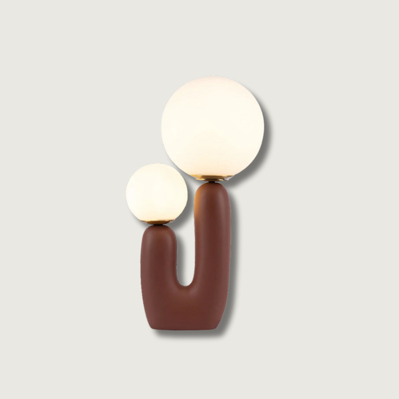 Modern Table Lamp Dual Globe Glass Design - Product showcase