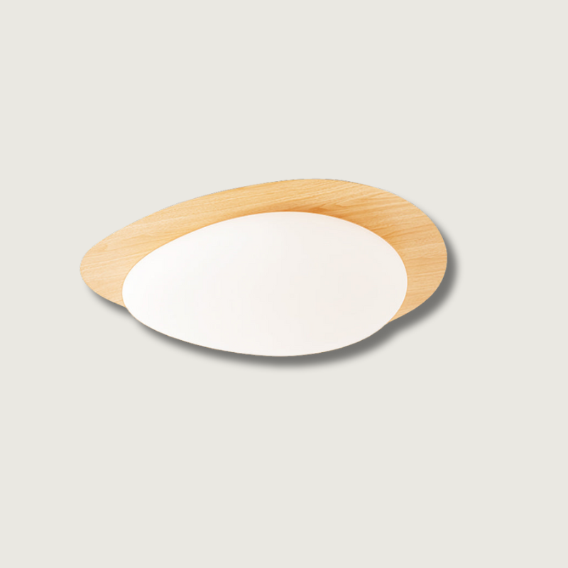 Modern LED Ceiling Light Natural Wood Frame Design - Product showcase