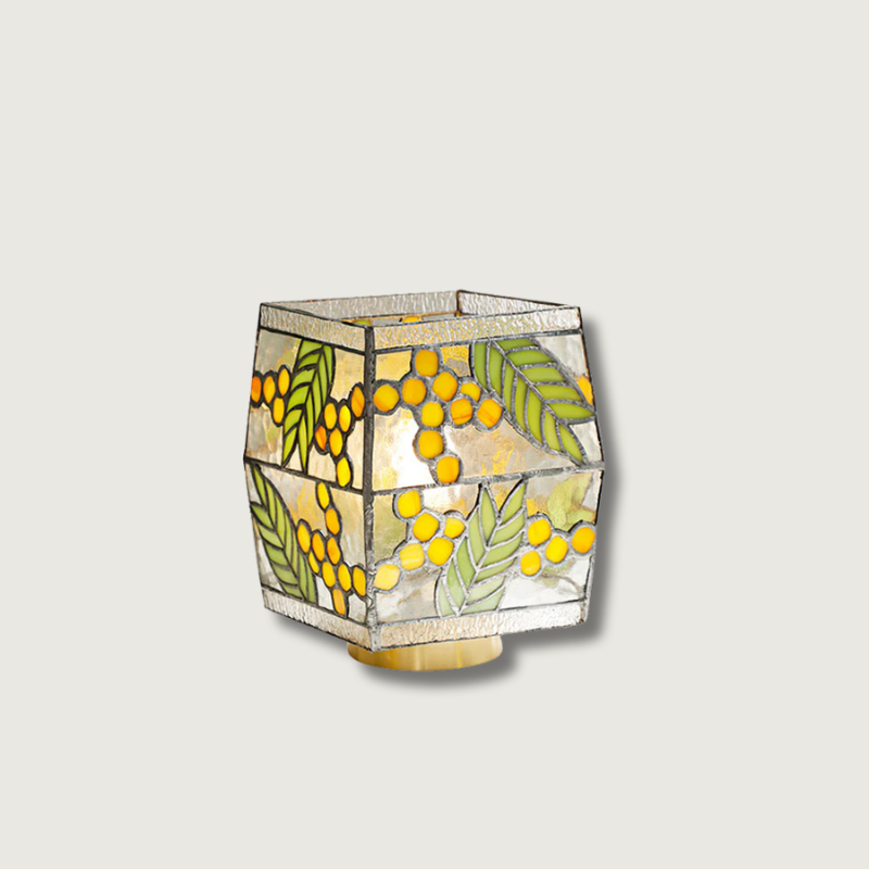 Botanical Table Lamp Stained Glass Seed Pattern - Product showcase