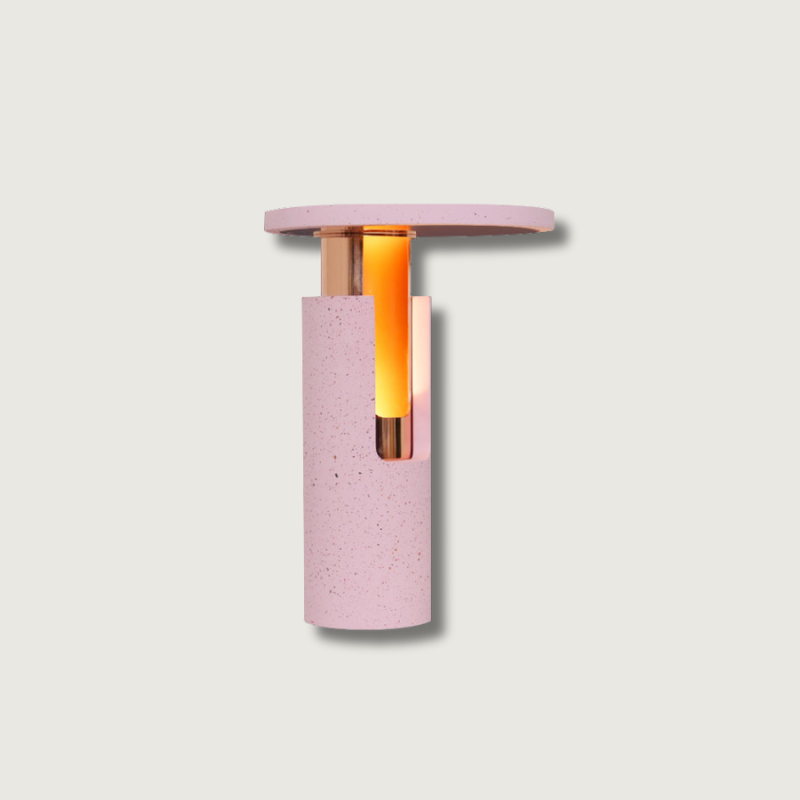 Modern Terrazzo Table Lamp Amber Glow Design - Product showcase