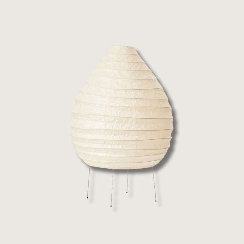 Japanese Paper Table Lamp Handcrafted Mulberry Design - Product showcase