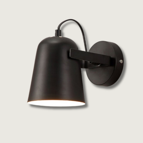Modern Wall Sconce  Matte Black Iron Adjustable Light - Product showcase