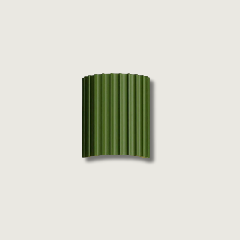 Modern LED Wall Light Fluted Green Aluminum Sconce - Product showcase