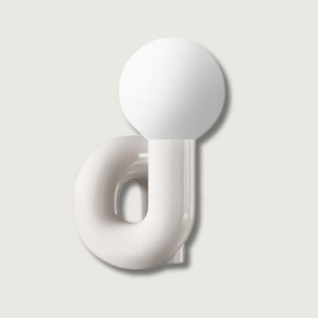 Modern Wall Light  Sculptural White Globe Design - Product showcase