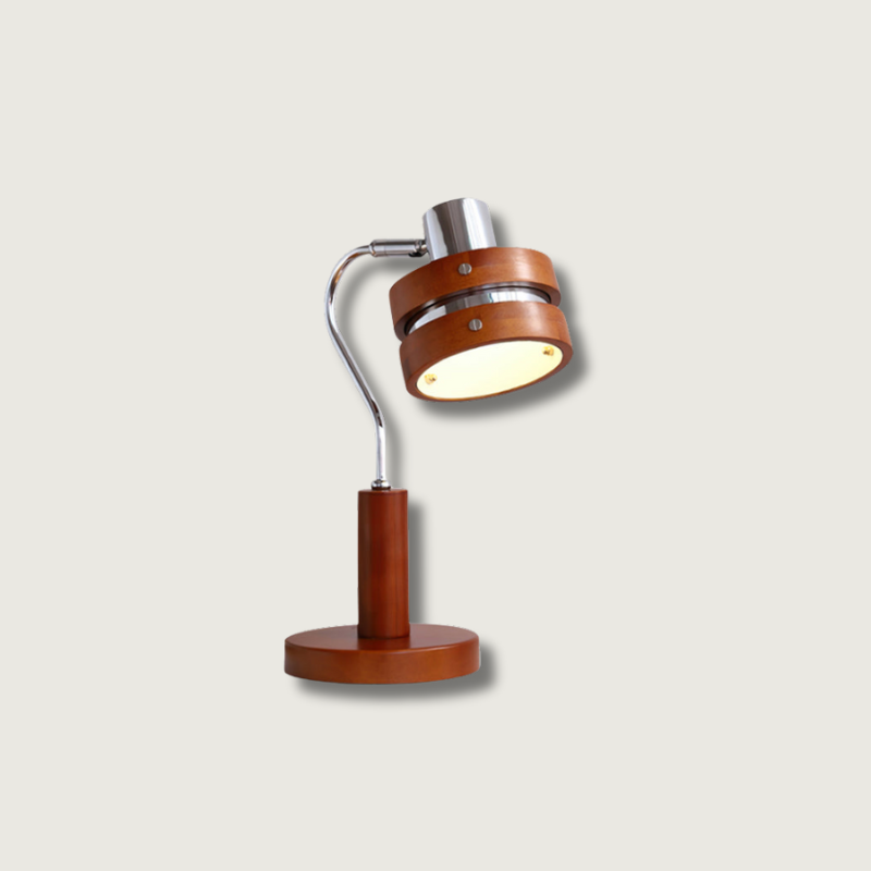 Modern Table Lamp Chrome Wood Design - Product showcase