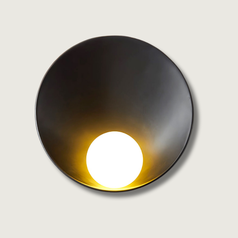 Nordic Wall Light Round Metal Sconce with Ambient Glow - Product showcase