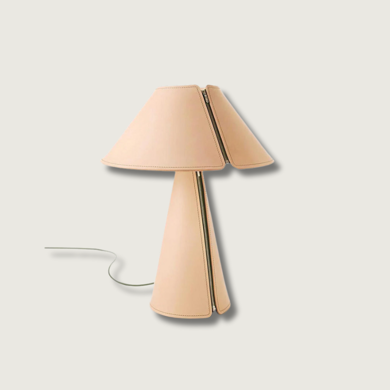 Modern Leather Table Lamp  Zipper Detail Design - Product showcase