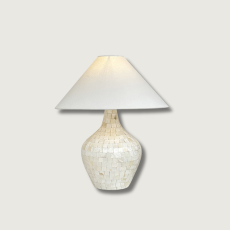 Mosaic Table Lamp  Mother of Pearl Shell Design - Product showcase
