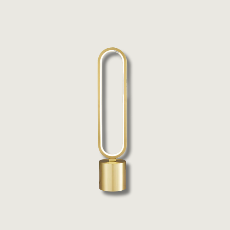 Modern LED Table Lamp Brass Oval Ring Design - Product showcase