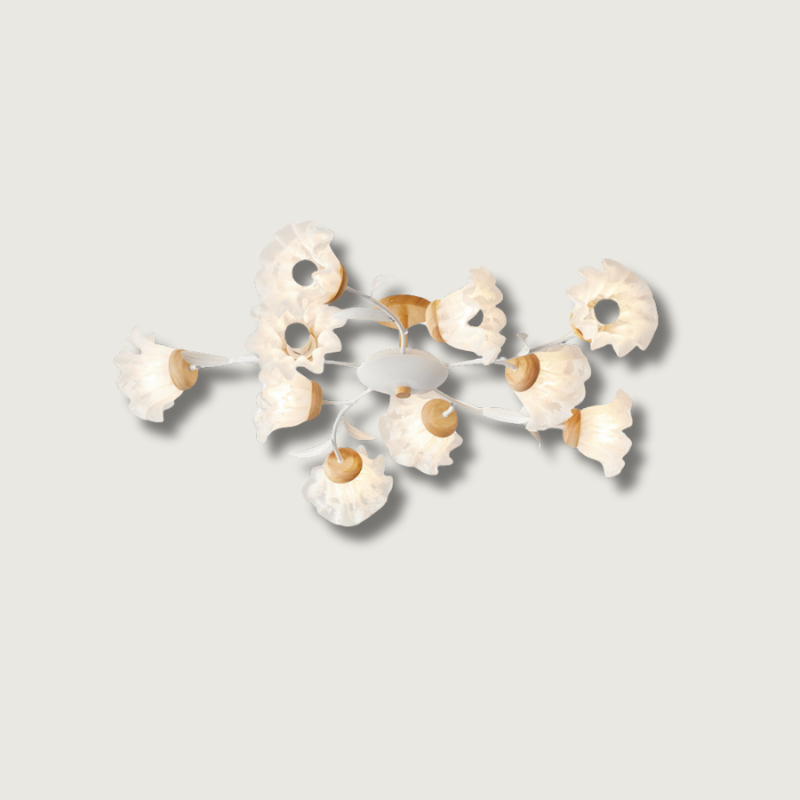 Floral Ceiling Light White Petal Shade Design - Product showcase