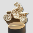 Motocross LED Night Light  3D Geometric Design - Product showcase