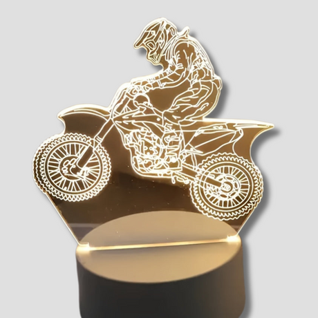 Motocross LED Night Light  3D Geometric Design - Product showcase