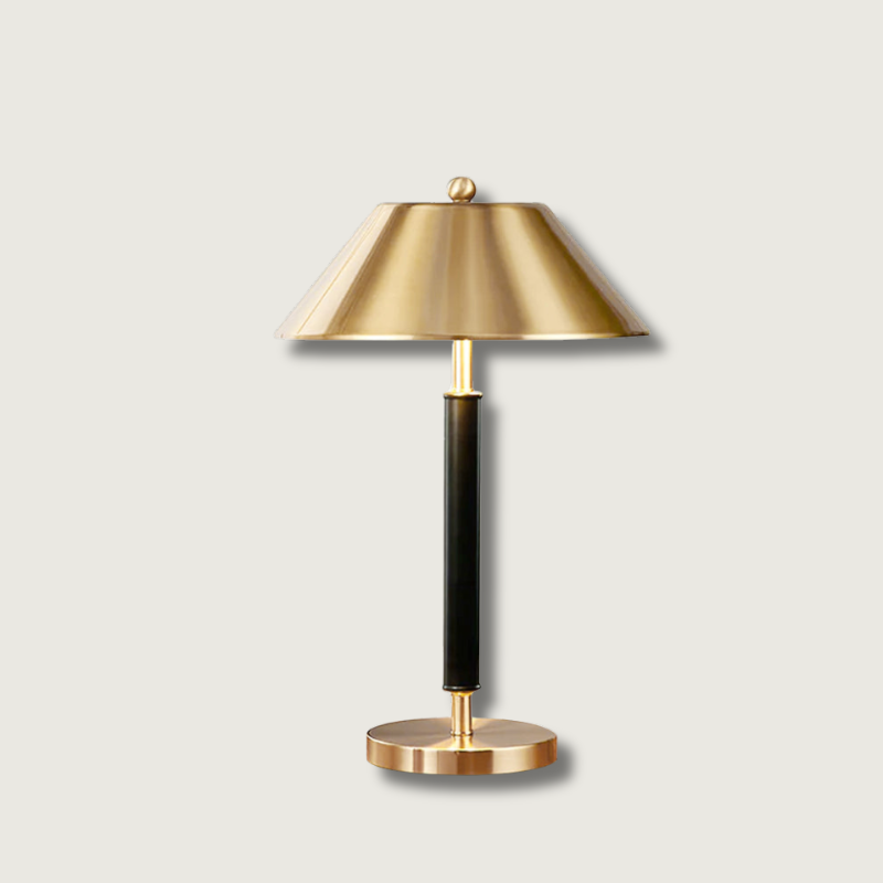 Modern Table Lamp Black and Gold Metal Design - Product showcase