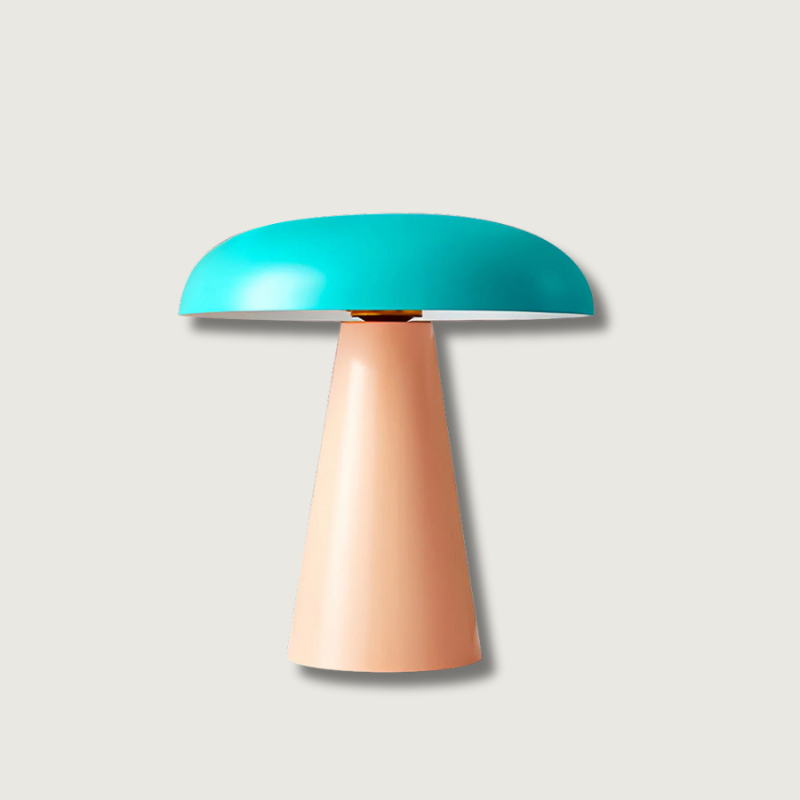 Modern Table Lamp Mushroom Shape Metal Design - Product showcase