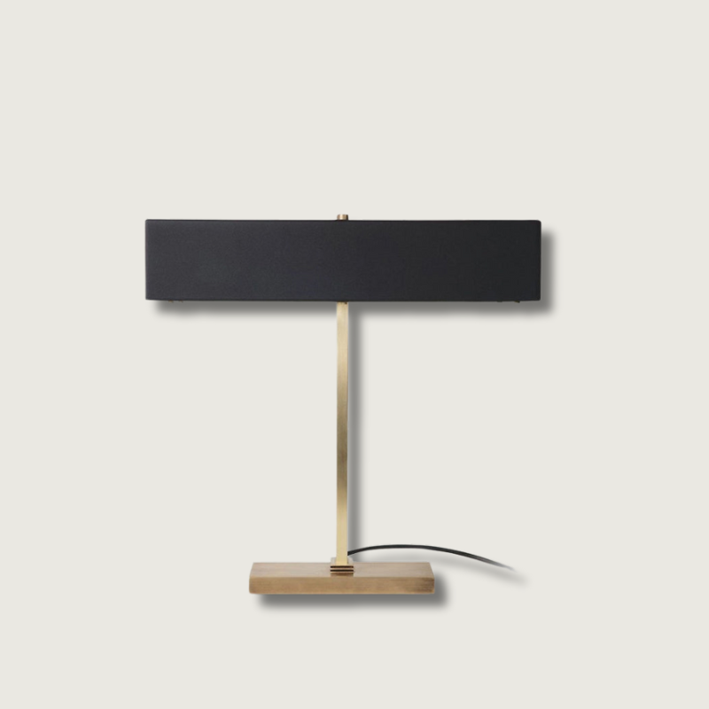 Modern Table Lamp Metal Base with Black Shade - Product showcase