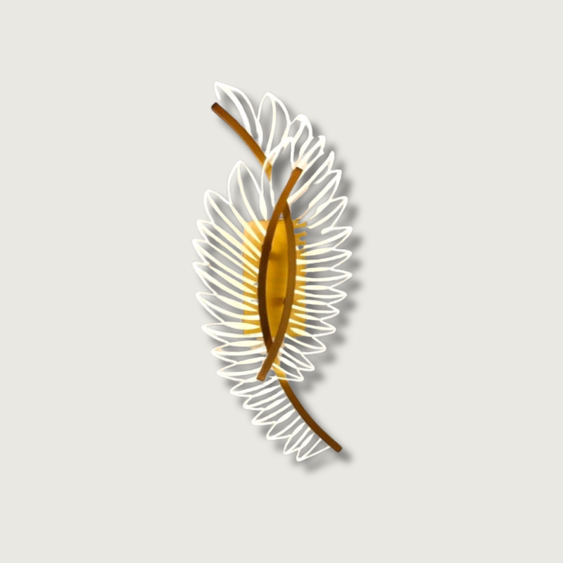 Modern Wing Wall Light Gold LED Feather Design - Product showcase
