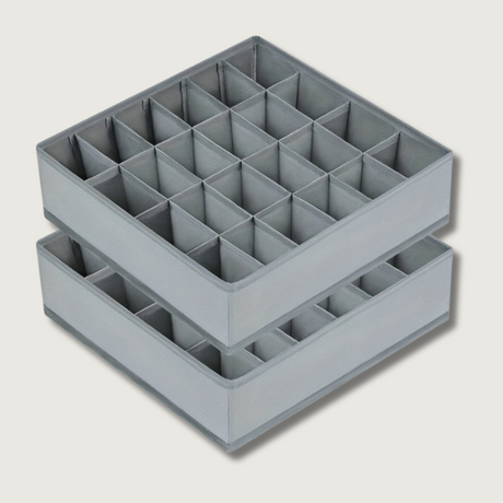 Drawer Organizer Set  24-Compartment Collapsible Storage Bins - Product showcase