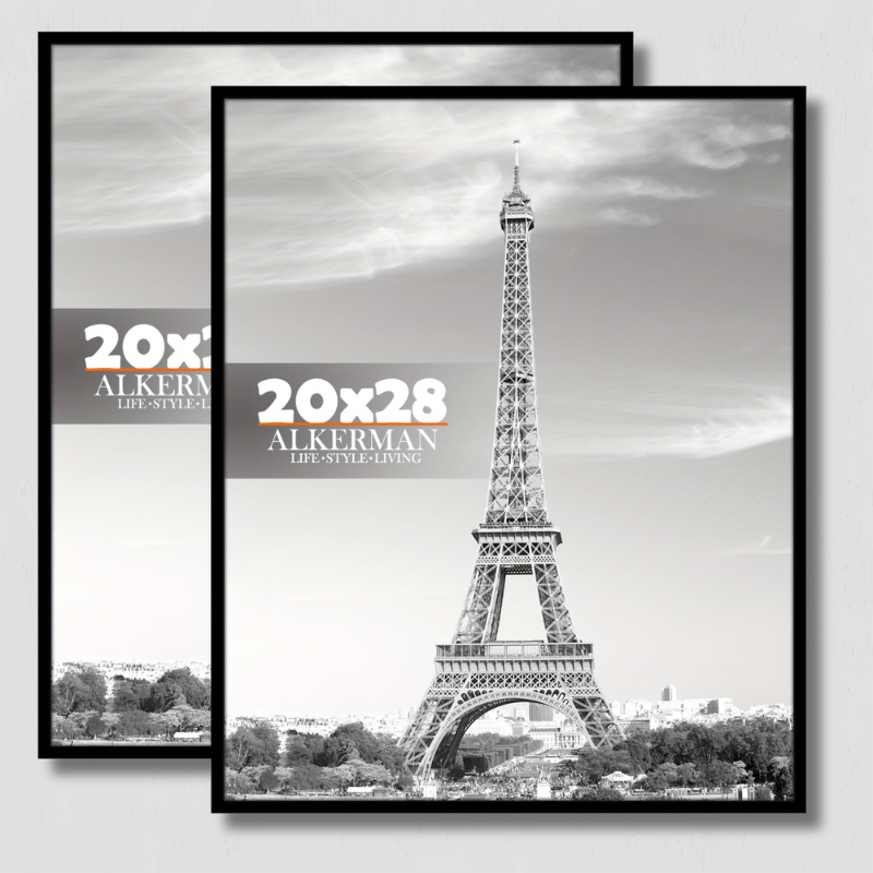 Modern Picture Frame Set Black Gallery Style 20x28 Frames - Product showcase